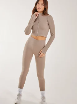 Active Rib Double Zip Top