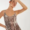 Animal Print Mesh Maxi Dress