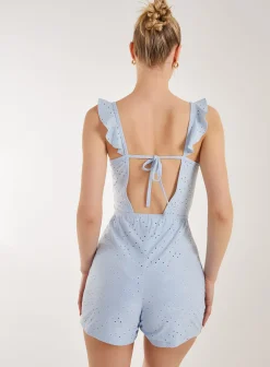Back Detail Broderie Playsuit
