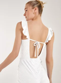 Back Detail Broderie Playsuit