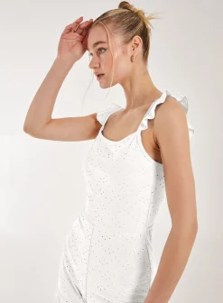 Back Detail Broderie Playsuit