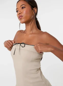 Bandeau Pleated Mini Dress