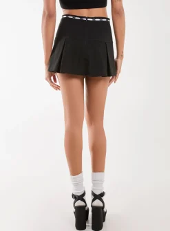 Bengaline Bow Detail Mini Skirt