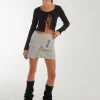 Bengaline Wrap D-Ring Mini Skirt