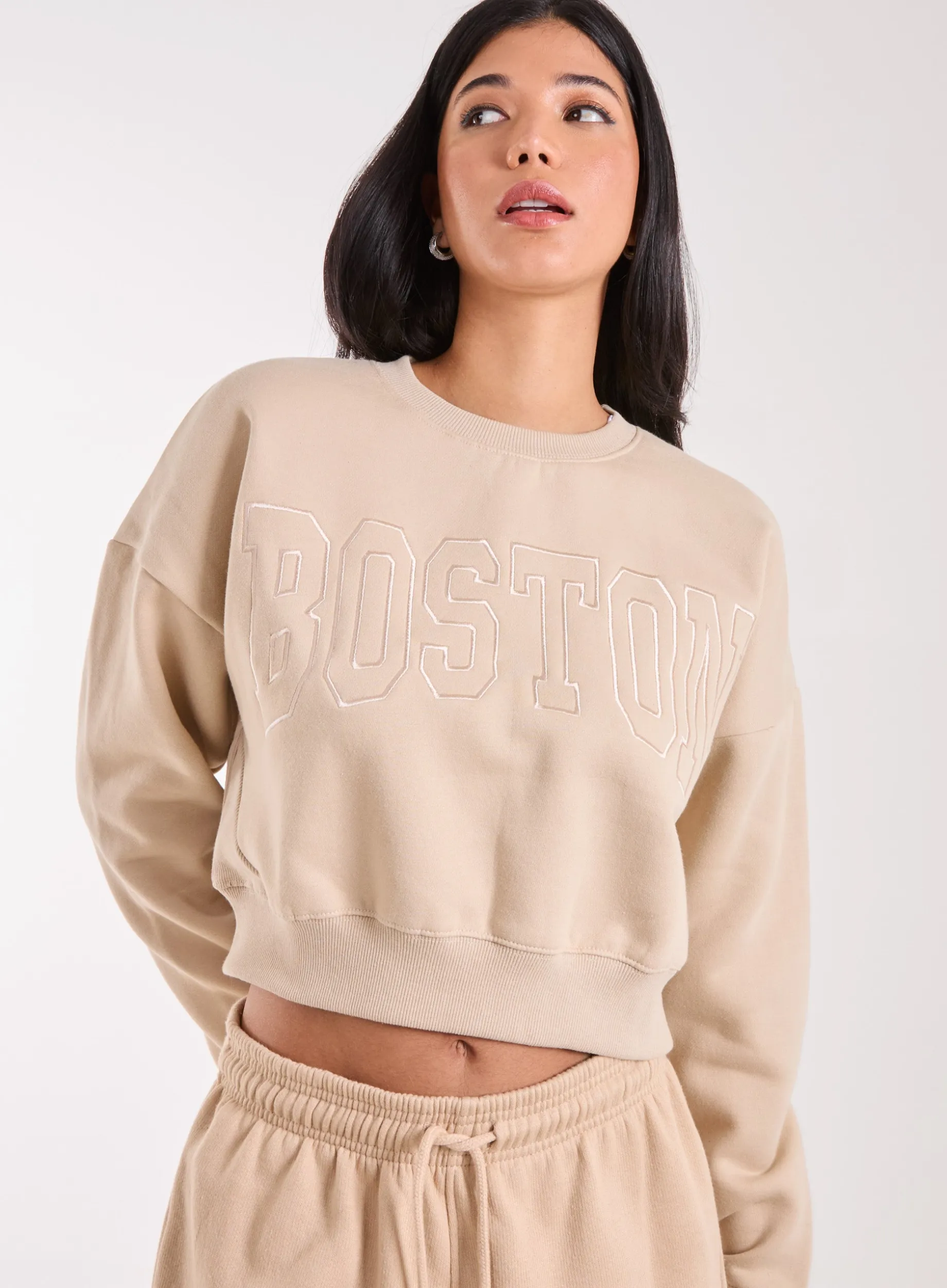 Boston Silk Detail Crop Sweater