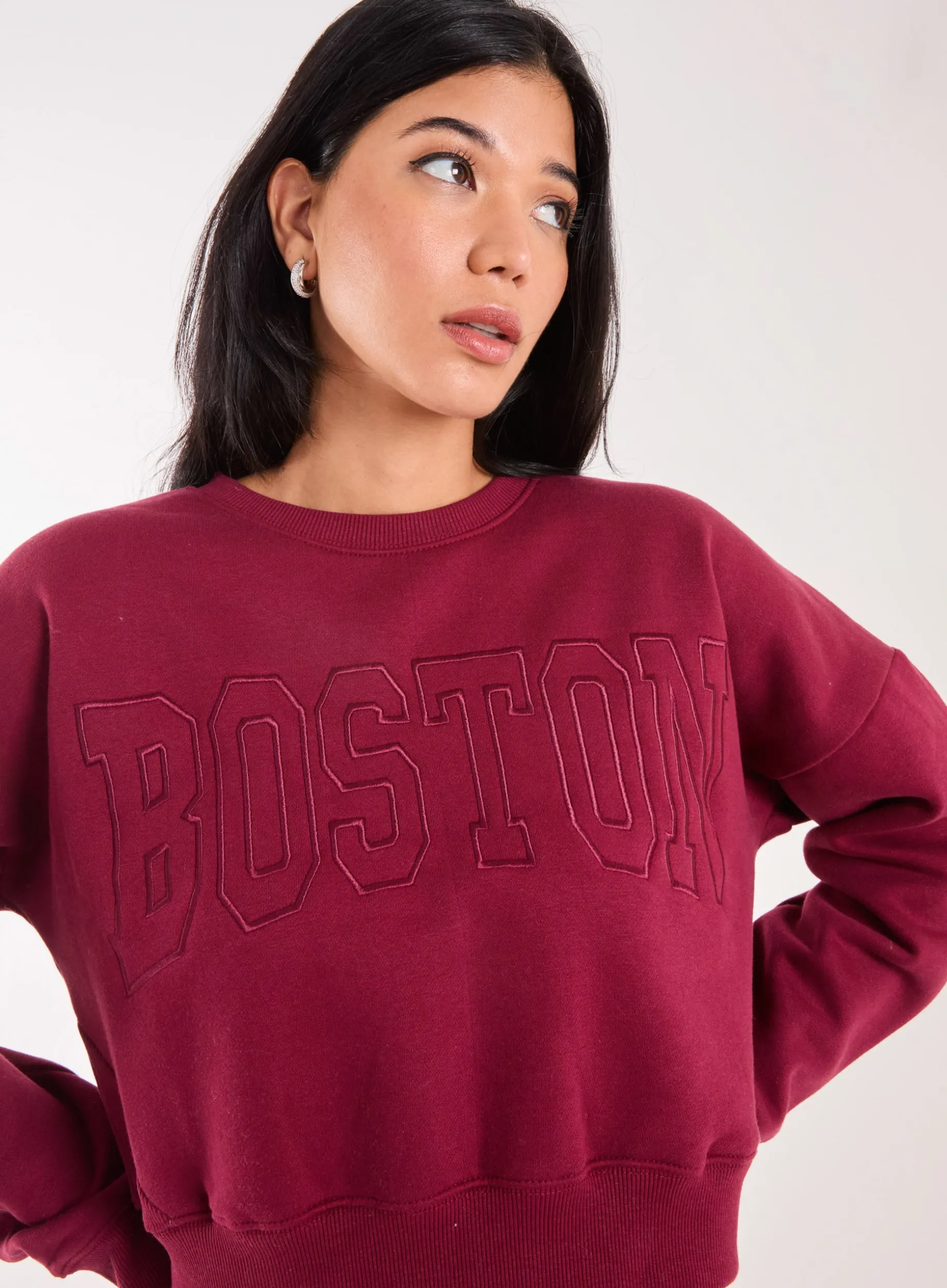 Boston Silk Detail Crop Sweater