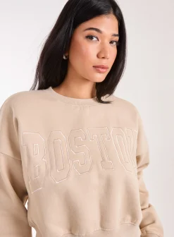 Boston Silk Detail Crop Sweater