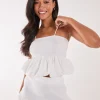 Bubble Hem Strappy Top