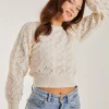 Cable Knit Long Puff Sleeve Jumper