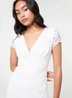 Cap Sleeve Lace Mini Dress