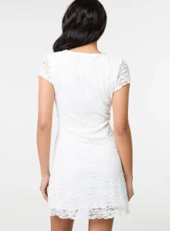 Cap Sleeve Lace Mini Dress