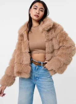 Cropped Fur Pelted Jacket