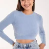 Cropped Knit Rib Top