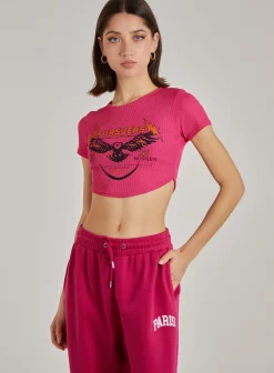 Cropped Ribbed Band Tee