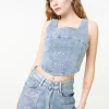 Diamante Denim Corset Top