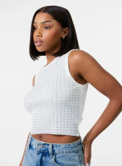 Diamante Ribbed Vest