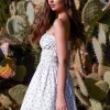 Ditsy Bandeau Mini Dress