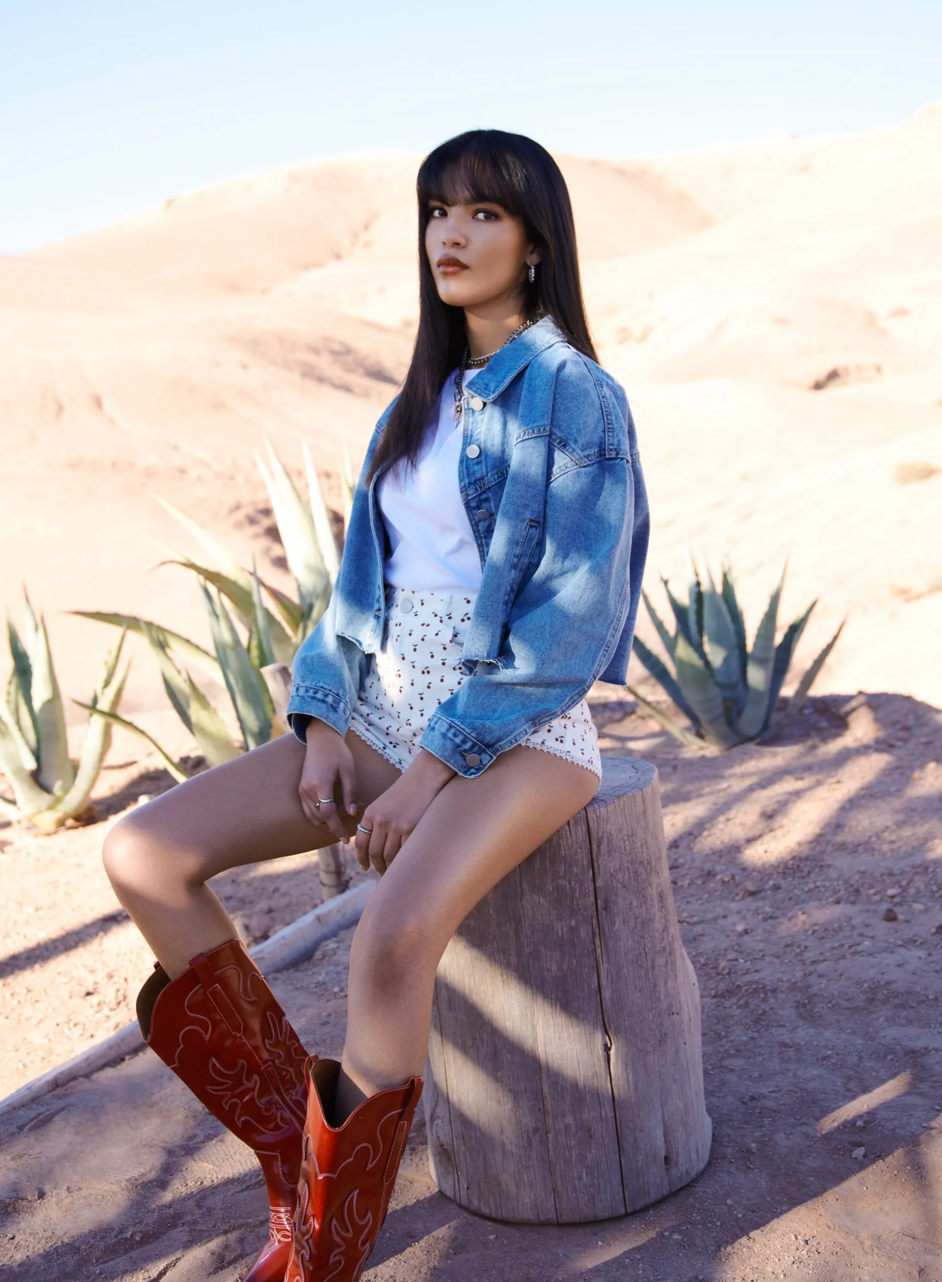 Ditsy Print Shorts with Lace