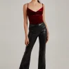 Flare Leather Look Trousers