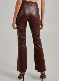 Flare Leather Look Trousers