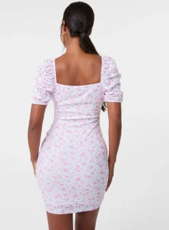 Floral Broderie Puff Sleeve Dress