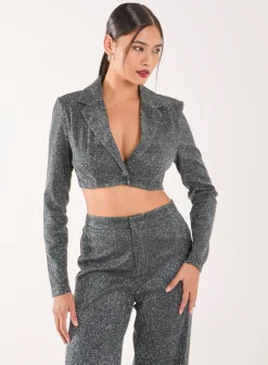 Glitter Cropped Blazer