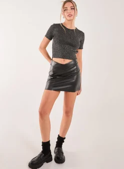 Glitter Lurex Crew Neck Top