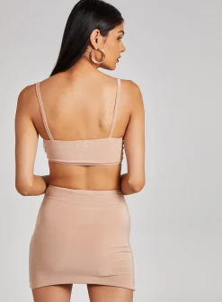 Gold Trim Slinky Crop Top
