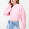 High Neck Knitted Crop Jumper