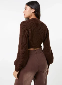 High Neck Knitted Crop Jumper