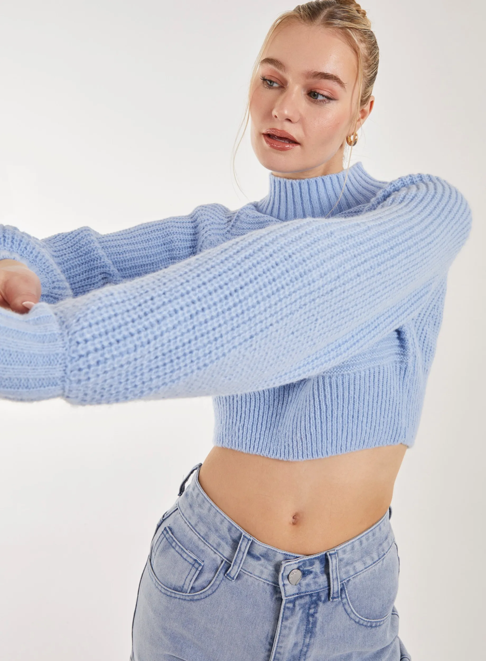 High Neck Knitted Jumper