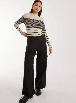 High Neck Mixed Stripe Jumper
