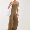 Linen Straight High Waist Trousers