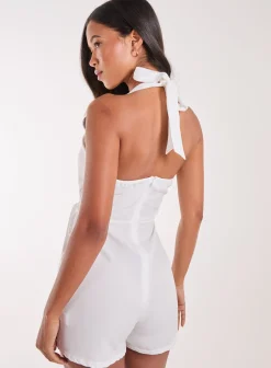 Linen Style Halter Playsuit