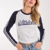 Long Sleeve Contrast Crew Top