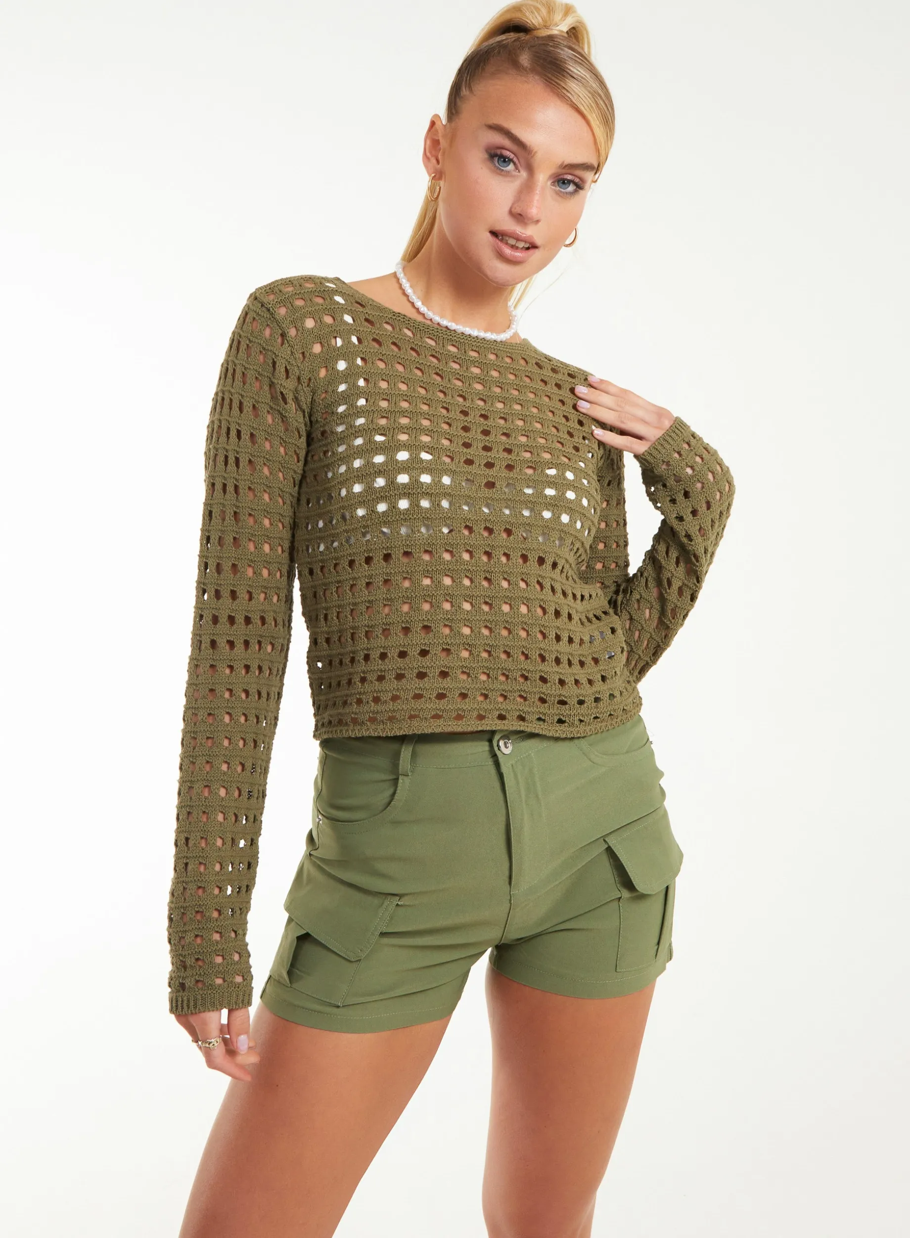 Long Sleeve Crochet Top
