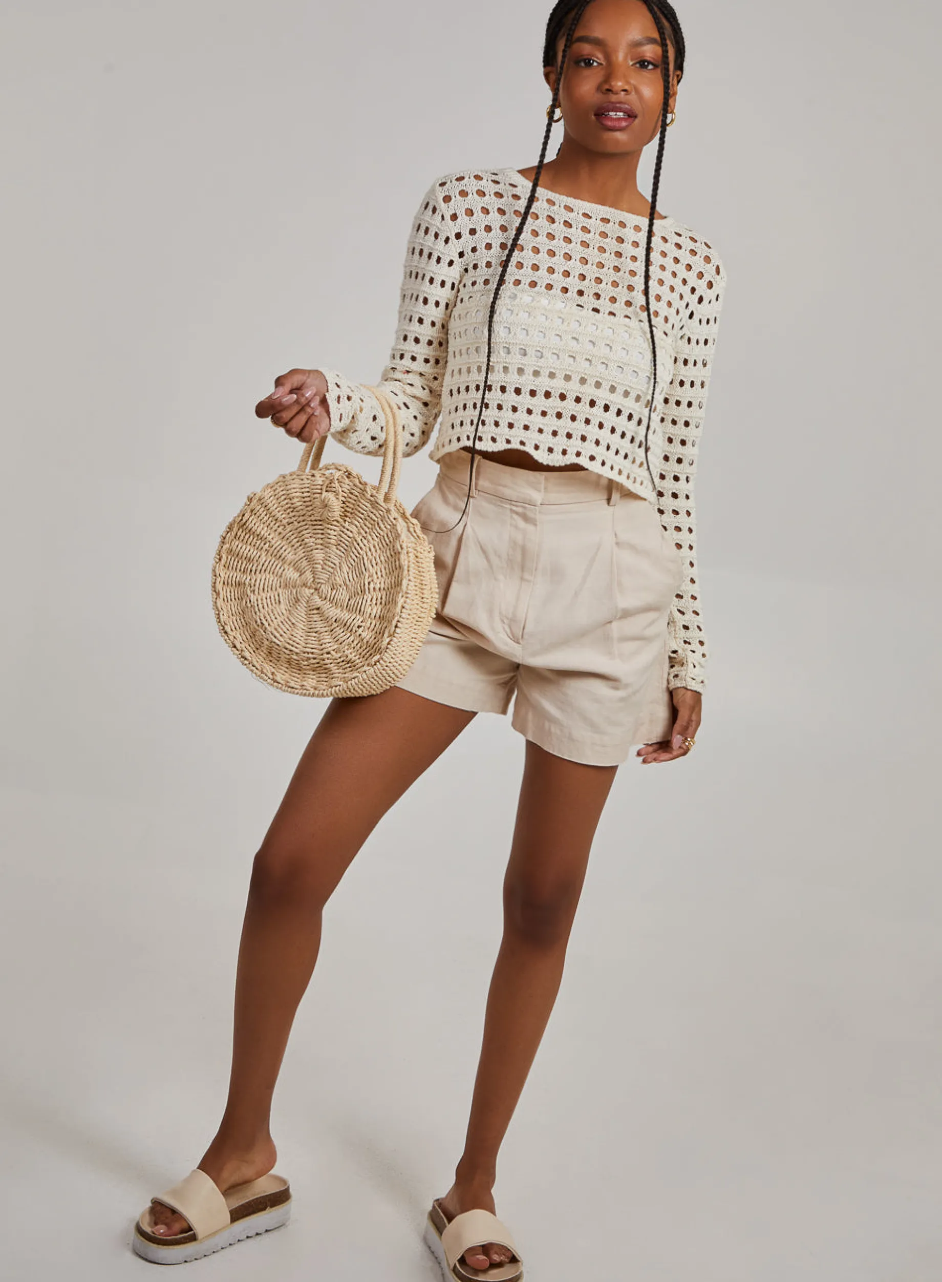 Long Sleeve Crochet Top