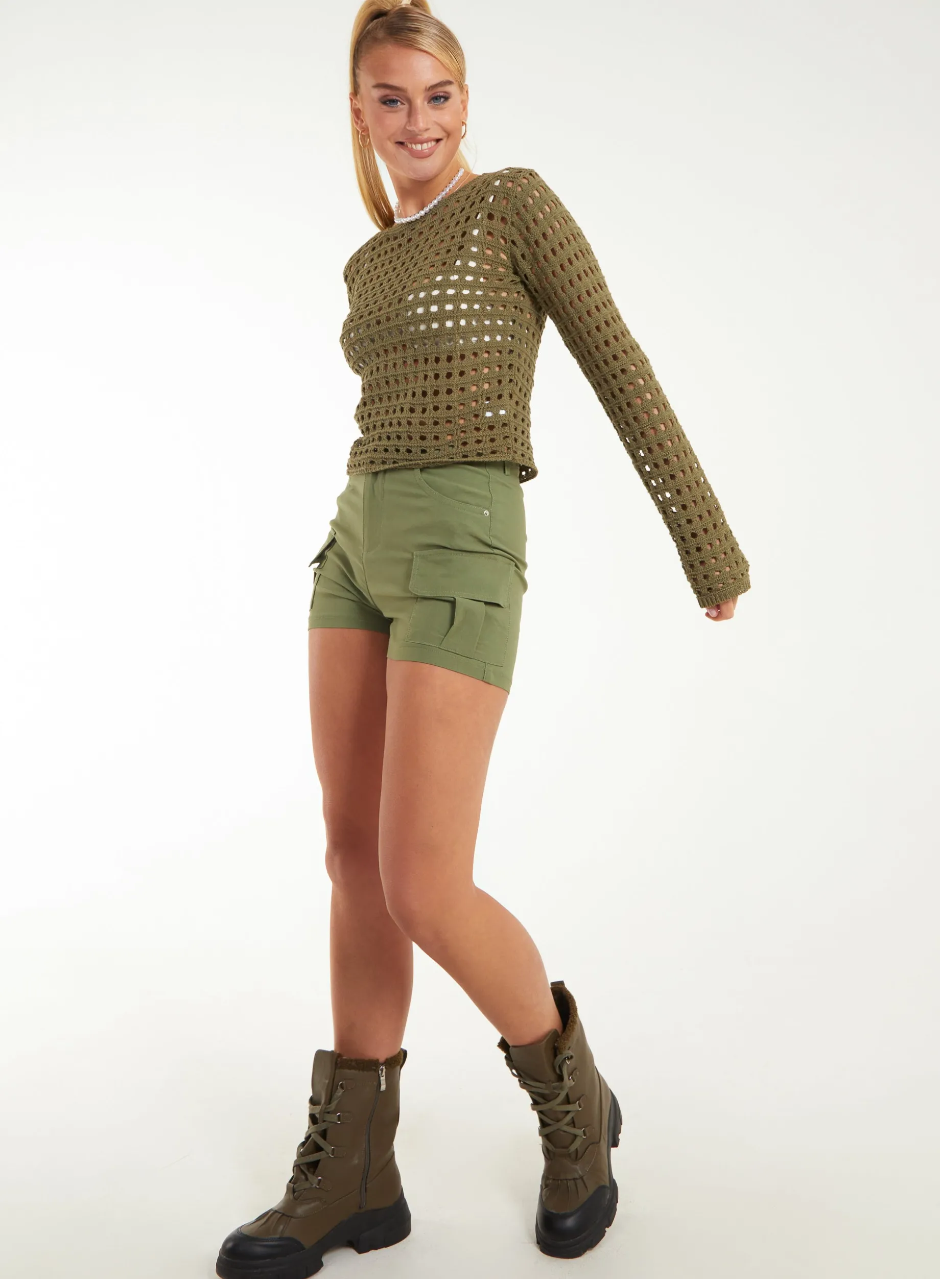 Long Sleeve Crochet Top
