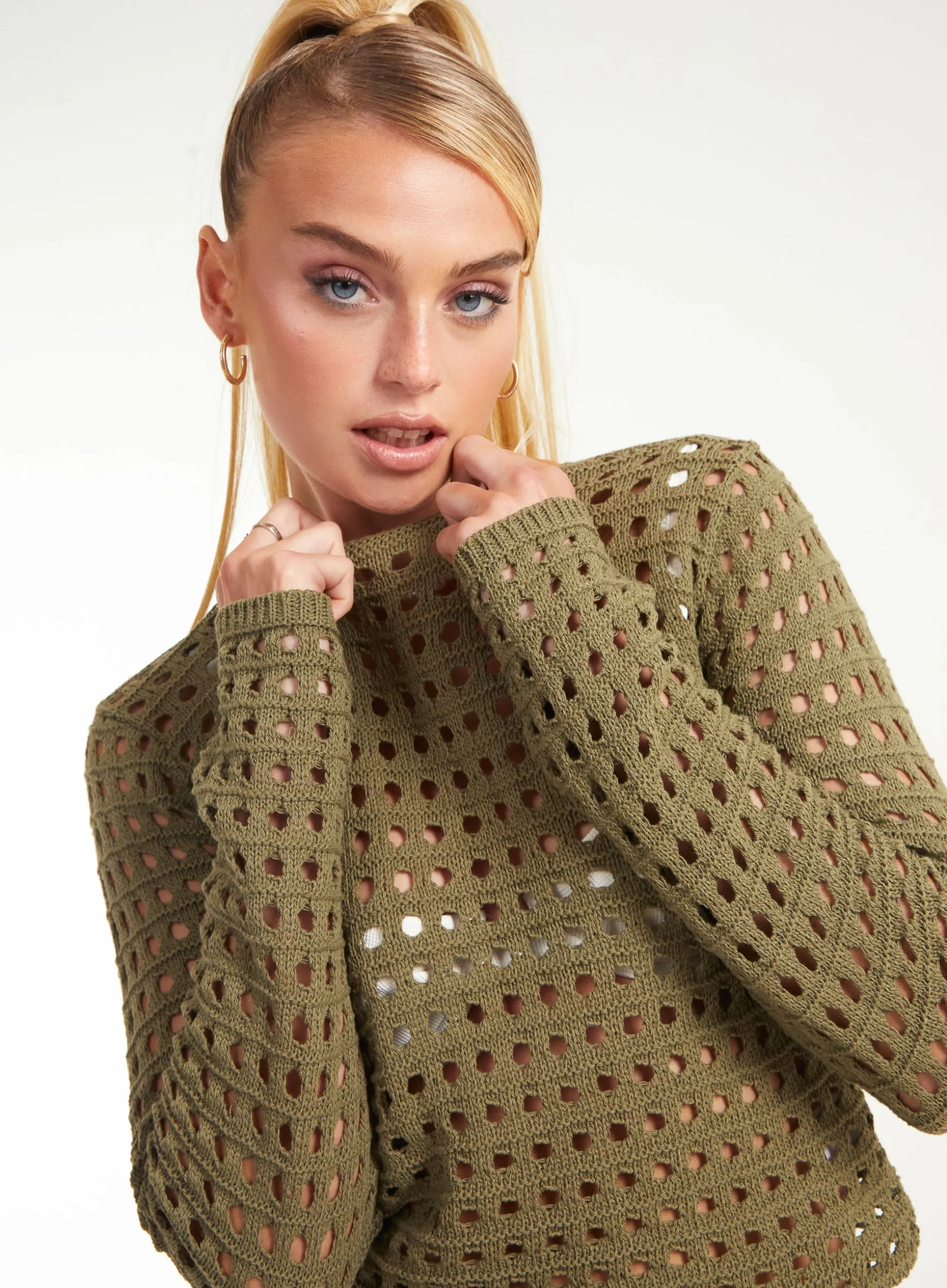 Long Sleeve Crochet Top