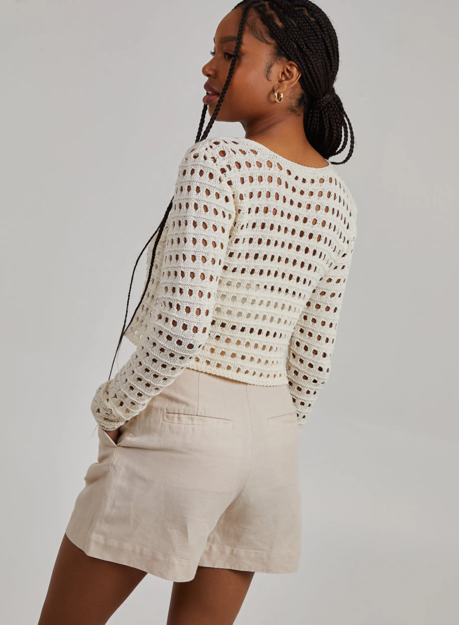 Long Sleeve Crochet Top