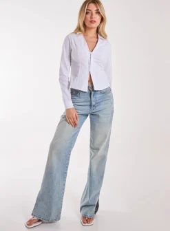 Long Sleeve Hook and Eye Shirt