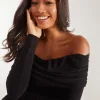 Long Sleeve Slinky Bardot Top