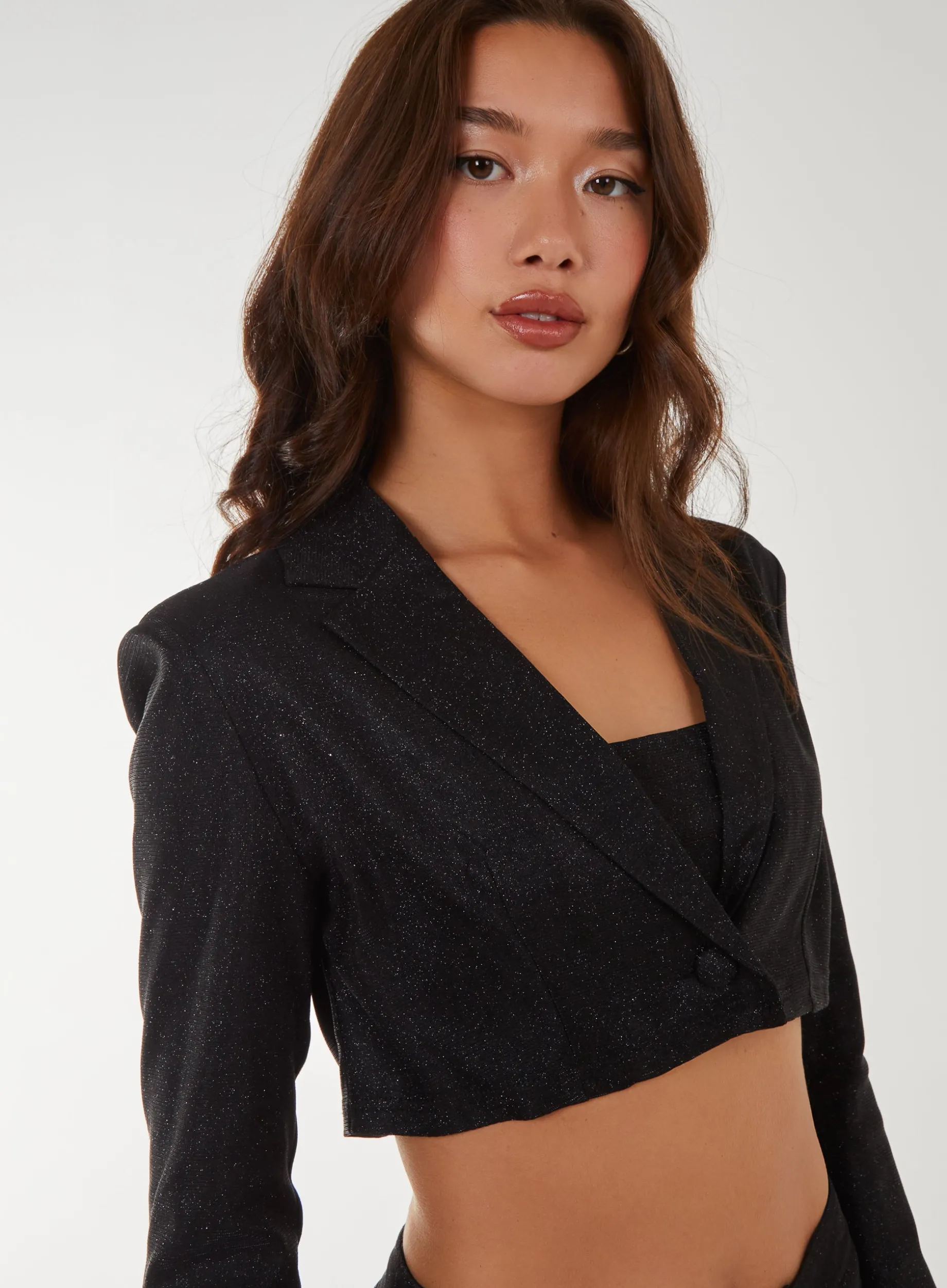 Metallic Cropped Blazer