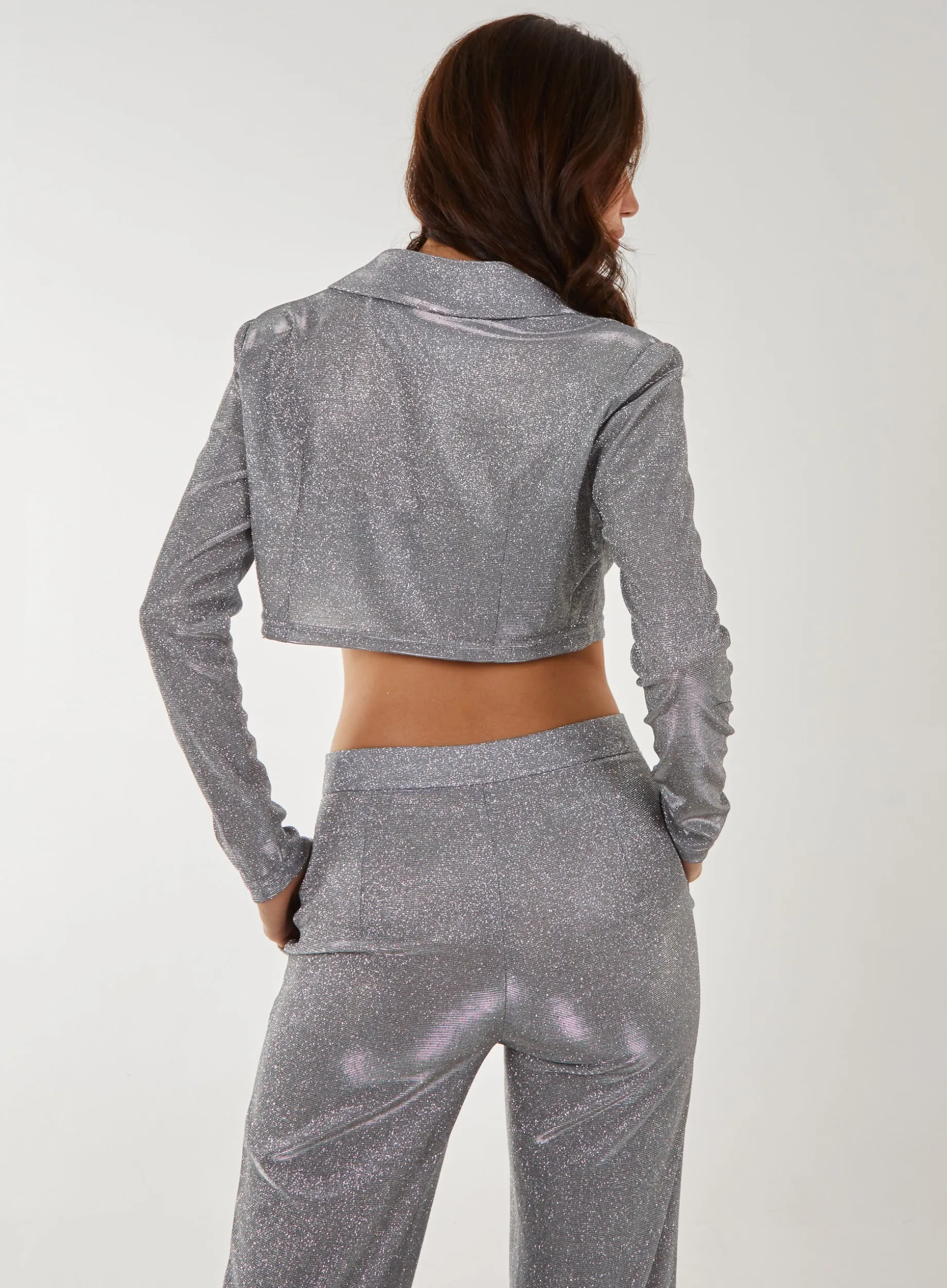 Metallic Cropped Blazer