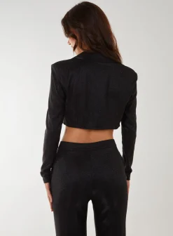 Metallic Cropped Blazer