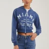 Miami Slogan Zip Up Hoodie