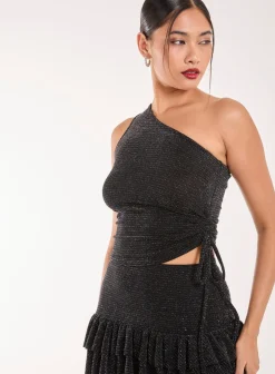 One Shoulder Ruched Top