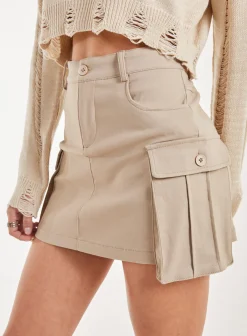 Oversized Pocket Cargo Mini Skirt