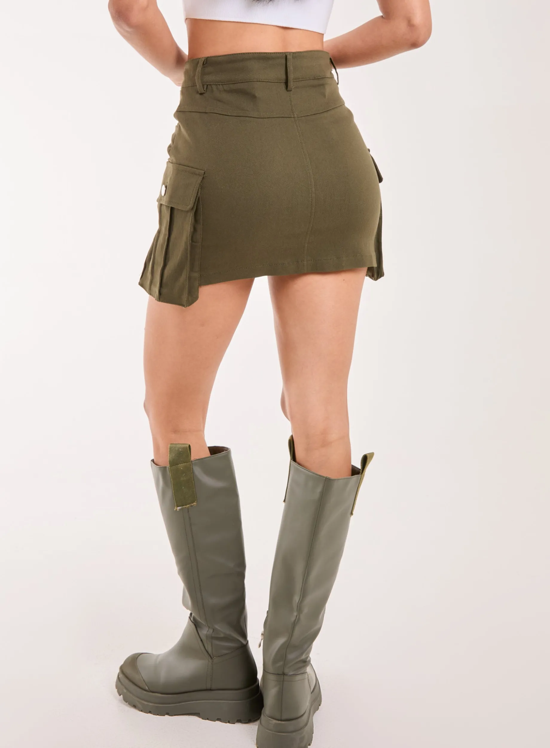 Oversized Pocket Cargo Mini Skirt