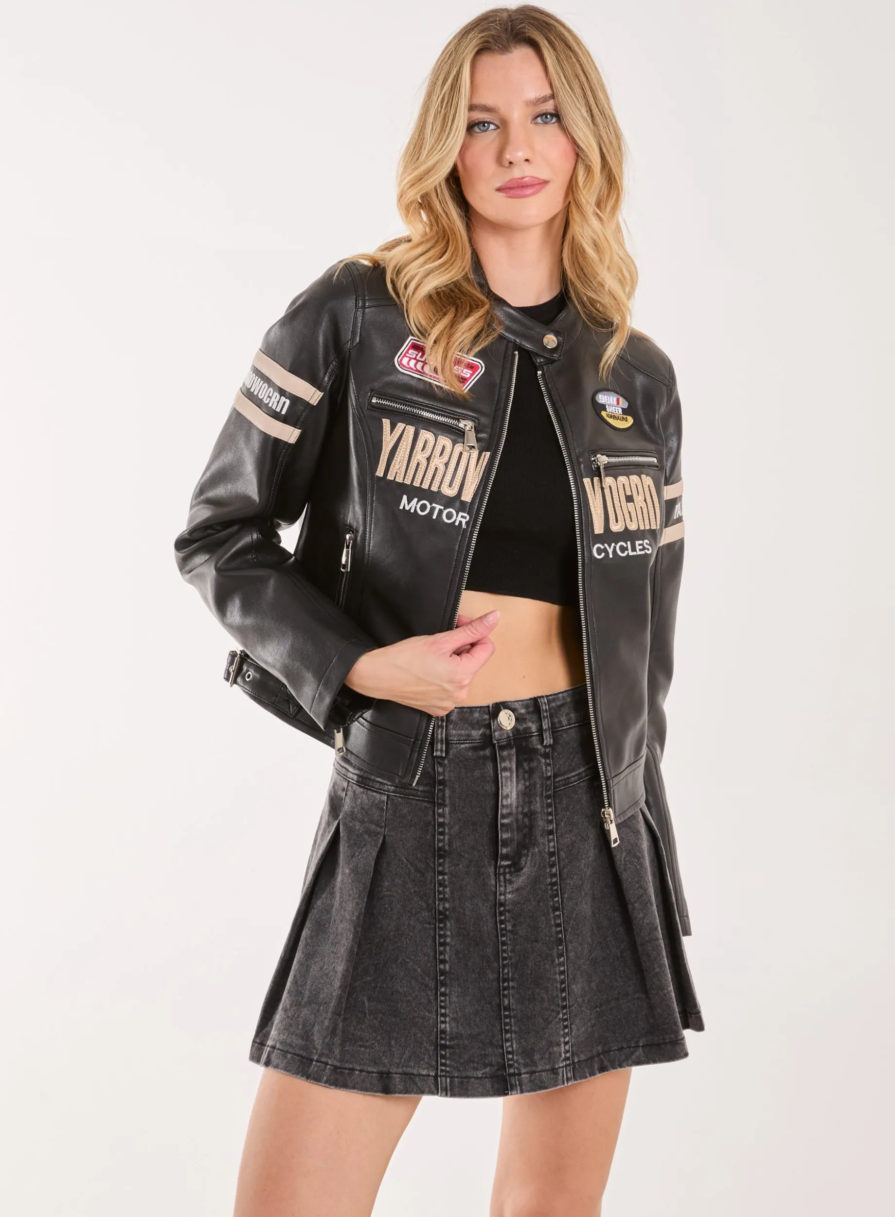 Patch Mix Motocross Biker Jacket